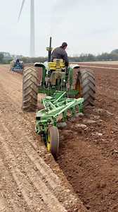 John Deere 4020 tractor ploughing on a demonstration plot at Southwell ploughing match an show | Pro Horizon Farming Content