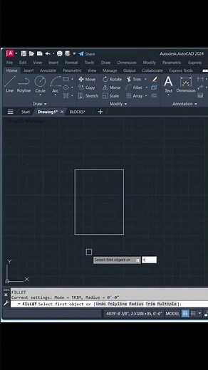 How to Draw Queen Size Bed in AutoCAD Using Rectangle and Fillet Tool | Bed Design Tutorial