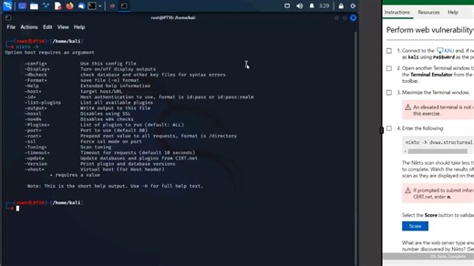 Web vulnerability scanning with Nikto
