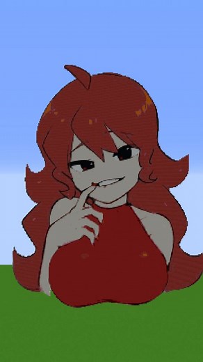 Creating FNF Girlfriend Pixel Art in Minecraft