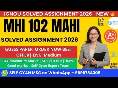 MHI 102 Solved Assignment 2026 MA History IGNOU 🔥 Download PDF + Handwritten Sample