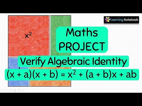 Algebraic Identity (x + a)(x + b) Formula Proof, Maths Activity, Project, TLM