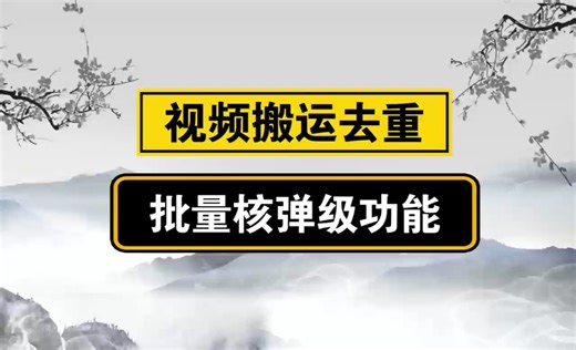 视频搬运去重批量抽帧补帧核弹级功能