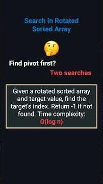 Search in Rotated Sorted Array | Binary Search Pattern You Must Know