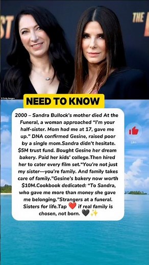 💔 Sandra Bullock Lost Her Mom — Her Sister Became Her Lifeline #shortvideo