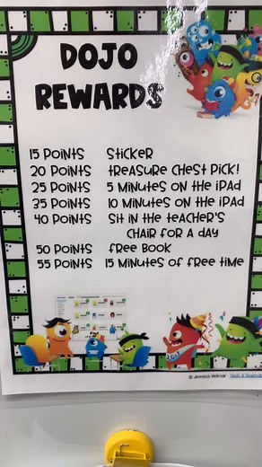 My Class Dojo Rewards💚 #classdojo #dojo #teachersoftiktok #prizes