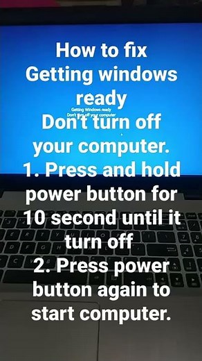 fix "getting windows ready don't turn off your computer"