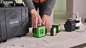 Watch ALIEN LASER cross line laser level self-leveling on Amazon Live