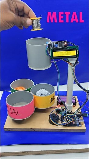 dry wet metal segregation project for school college #smartdustbin #project #skynetrobotics