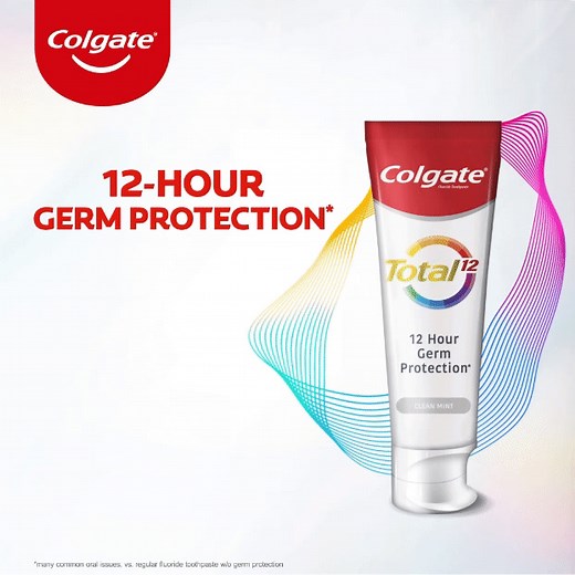 14K views · 3K reactions | Colgate Total 12 with 12 Hour germ protection. Helps fight the root cause of oral issues* *Germ reduction on teeth, tongue, cheeks & gums with 2x daily continued use after 4 weeks. | Colgate SA | Facebook
