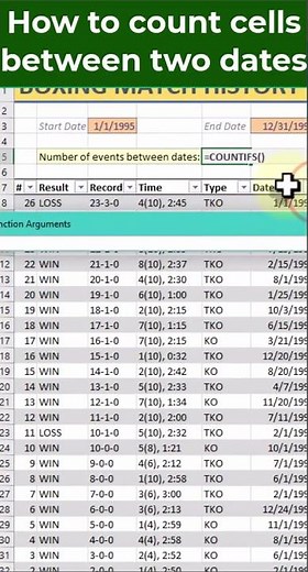 How to Count Cells Between Dates: COUNTIFS Function