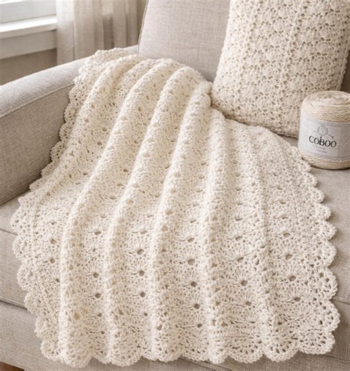 Easy Crochet Pattern, Shell Stitch Baby Blanket Pattern (PDF Download) - Etsy