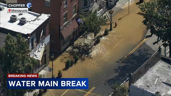 Water main break floods Manayunk businesses, closes Main Street
