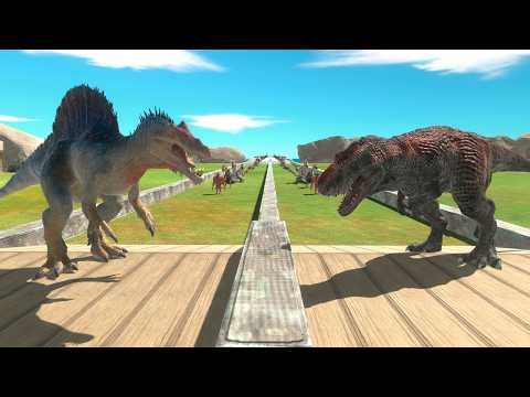 Boss Race: T-Rex vs Spinosaurus | Who is Faster? - Animal Revolt Battle Simulator