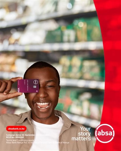 Formula ya kuwa millionaire ni simple. Spend KES 1,000 per transaction using any of your Absa Cards ama make 5 digital transactions every week … and you’re in the running for KES 100K kila wiki and KES 1M kila mwezi. Mambo rahisi. #PlayYourCardsRight and #AceWithAbsa. | Absa Bank Kenya