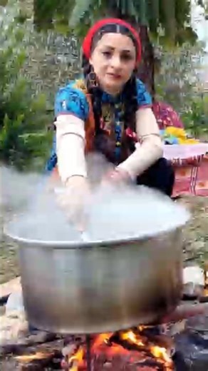 Traditional Ash Reshteh Over Open Fire 🔥 | Village ASMR Cooking