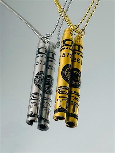 Gold- Rolled up 100 Dollar Bill Straw Necklace for Coffee - Etsy UK