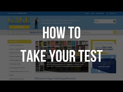 How to Take your Online Radiology CE Test with Gage CE