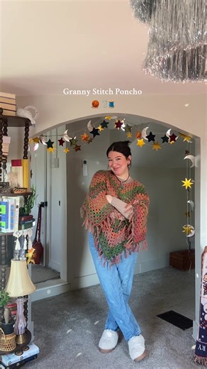 Biggest crochet project I’ve done in a while and love the way it turned out!!! Yarn is Loops & Threads Skyscape yarn from @Michaels Stores #crochet #grannystitch #fyp