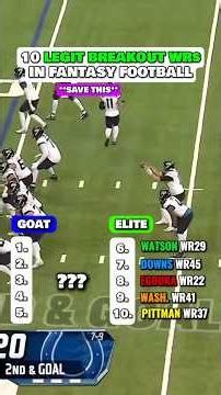 The top 10 BREAKOUT WRs you need to be drafting! #fantasyfootballdraft #football #nfl