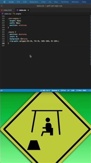CSS Golf Cart Sign ⛳️ #css #golf #frontend