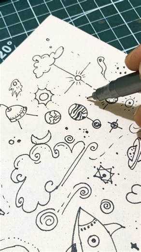 doodle on Instagram: "Easy Space Doodle Tutorial | How to Draw Simple Galaxy Doodles 🚀 What’s your favourite space element to draw? 🎨 Tap like, comment, and follow @doodle.villa #relaxingart #spacedoodles #doodletutorial #doodleinspiration #easydoodleart #easydoodles #drawinginspiration #artcommunity #galaxyart #artloverscommunity #sketchdaily #drawingideas #creativejourney #handdrawnart #arttherapy #creativedoodles #drawingforbeginners #learntodraw [Doodle, art journey, line doodle, space doo