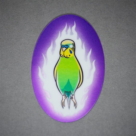 Evil Budgie Parakeet Bird Holographic Sticker - Etsy