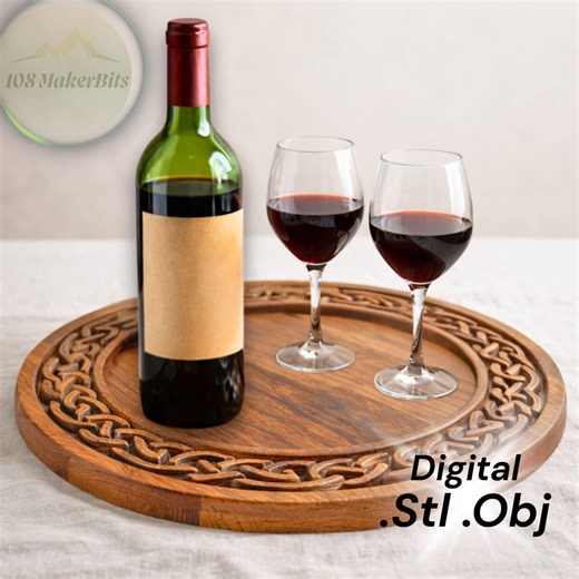 Celtic Knot Round Tray STL File – CNC Router Decorative Serving Tray Relief – 3D STL Obj Model for Wood Carving - Etsy Canada