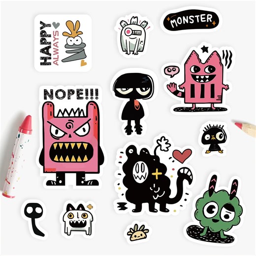 Monster Sticker #015 / Original Design, Cute Vinyl Sticker, Matte Synthetic Paper, Handmade Sticker for Laptop/journal/planner - Etsy
