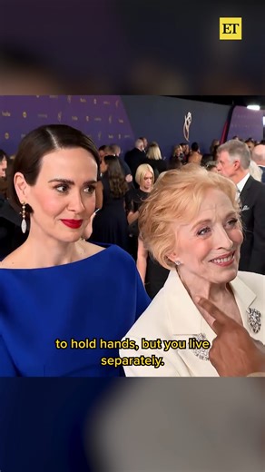 22M views · 209K reactions | Sarah Paulson and Holland Taylor clarify their living arrangement: 'We live together but we don't live together' | Entertainment Tonight | Facebook