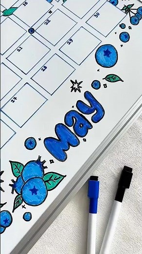 🫐Whiteboard May Calendar For Lazy Planners! #diy #whiteboard #calendar #art #tutorial #calendar
