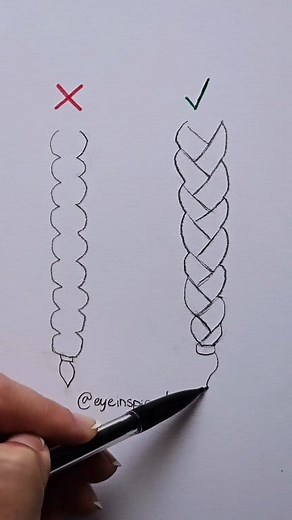 How to draw a braid ✏️ Easy step by step for beginners! #art #artwork #artist #draw #drawing #sketch #sketchbook #illustration #satisfying #howto #style #fashion | Eyeinspired