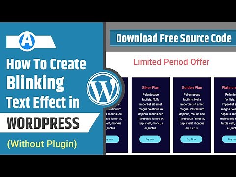 How to create blinking text effect in WordPress | Without Plugin
