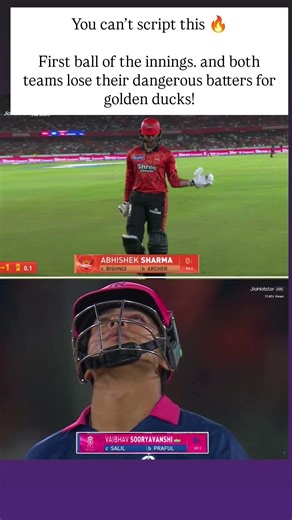 You can’t script this 🔥First ball of the innings… and both teams lose their dangerous#IPL2026 #short