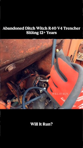 Abandoned Ditch Witch R40 V4 Trencher sitting 12 years!Will It Run#willitrun #engine #recovery #old #repair #tractor #truck #restoration #car #tiktok #fyp | Tube Restoration