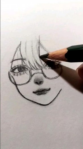 draw girl glasses..🌺 #art #shorts