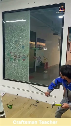 Creating a Cracked Glass Effect Using Only a Hammer and Steel Bar #shorts