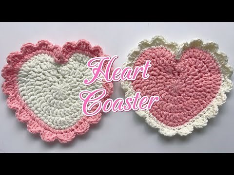 Crochet Heart Coaster Tutorial | Easy 1-Hour Project for Beginners