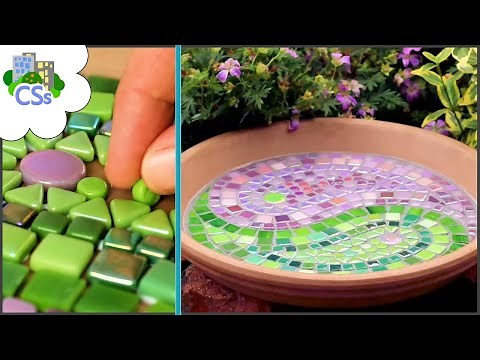 Perfect Mosaic Project For Beginners - Yin Yang Style Bird Bath