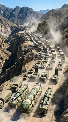 Epic Firepower: Massive Missile Convoy Deployment Through Mountain Pass 26 #military #militarypower