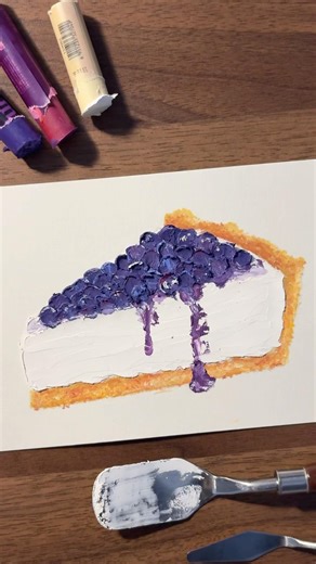 【立体クレヨン】ブルーベリー🫐をデコレーションしてみた#イラストメイキング #オイルパステル #oilpastel