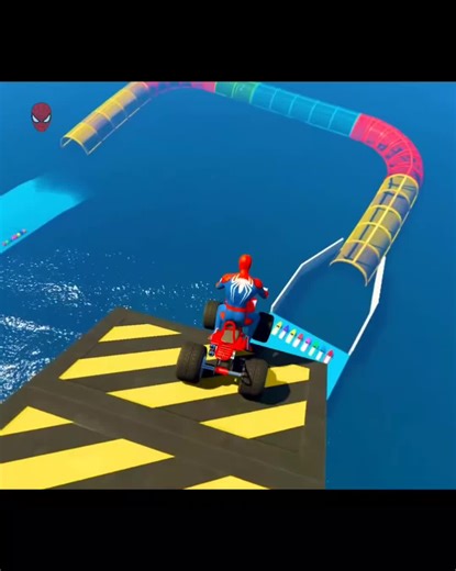 SPIDERMAN Car Race Challenge on Sea Ramp SUPERHERO Hulk Moto BIKE JET SKI Race #spiderman #superhero #car #kids #kidsfun