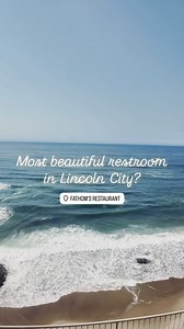 Who doesn’t love a room with a view? 🚽 Fathoms Penthouse Restaurant & Bar in Lincoln City might have one of the most beautiful restrooms on the Oregon Coast. Be sure to check it out on your next trip. 🌊 #explorelincolncity #oregoncoast | Explore Lincoln City