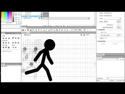 Stick Figure Run Animation Tutorial (Line tool, Flash CS5)