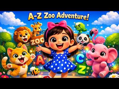 A-Z Zoo Alphabet Song! 🐘 Learn ABC Animals with Aarya, Milo & Ellie | 10 Minute Loop for Kids