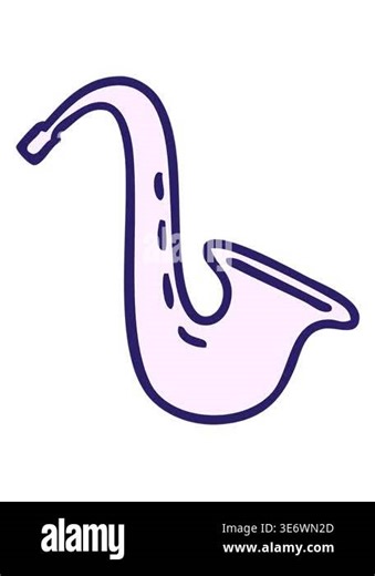 vibrating motion animation of cute cartoon of a musical saxophone Stock Video Footage - Alamy