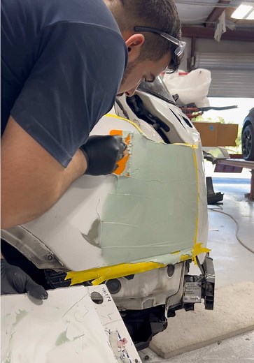 A quick one right off to paint #autobody #fyp #collision #quarterpanel #satisfying