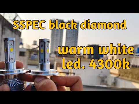 Warm white led headlight. Sspec black diamond. 4300k led