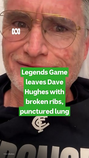 657K views · 4.2K reactions | A few hard ball gets for Hughesy! Comedian Dave Hughes has been hospitalised with broken ribs and a punctured lung after the AFL Legends Game. | ABC Sport | Facebook