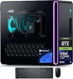 Dell Alienware Aurora R16 Gaming PC - NVIDIA RTX 5080 GDDR7 16GB(Beats RTX 4090) • Intel Ultra 9 285K(up to 5.7GHz) • Wi-Fi 7, Win11 Pro • 1000W Liquid Cooled (32GB DDR5 • 2TB SSD • 2TB HDD)